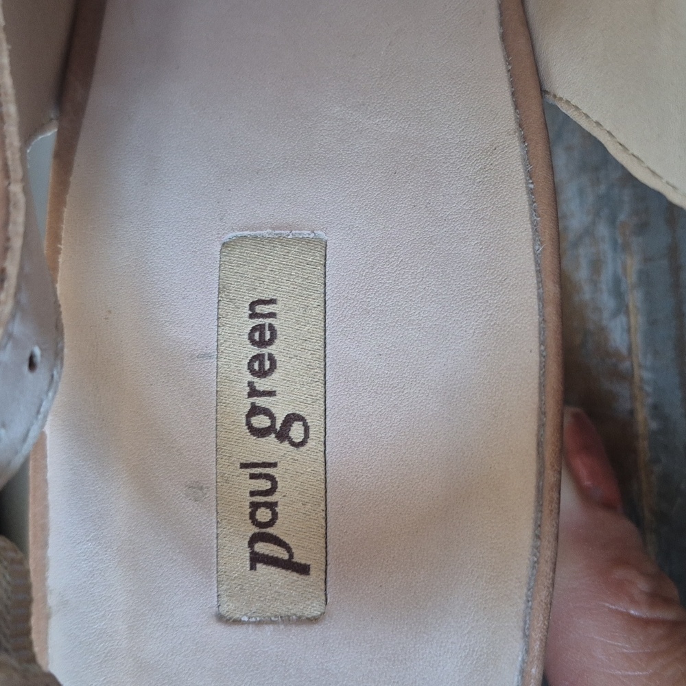 Paul Green Blush Slingback Heels with Gold Accents - Picture 7 of 8